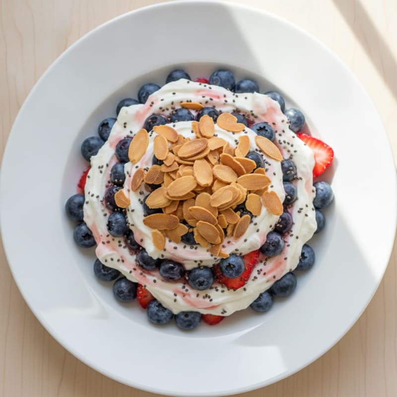 Greek Yogurt Protein Parfait with Mixed Berries