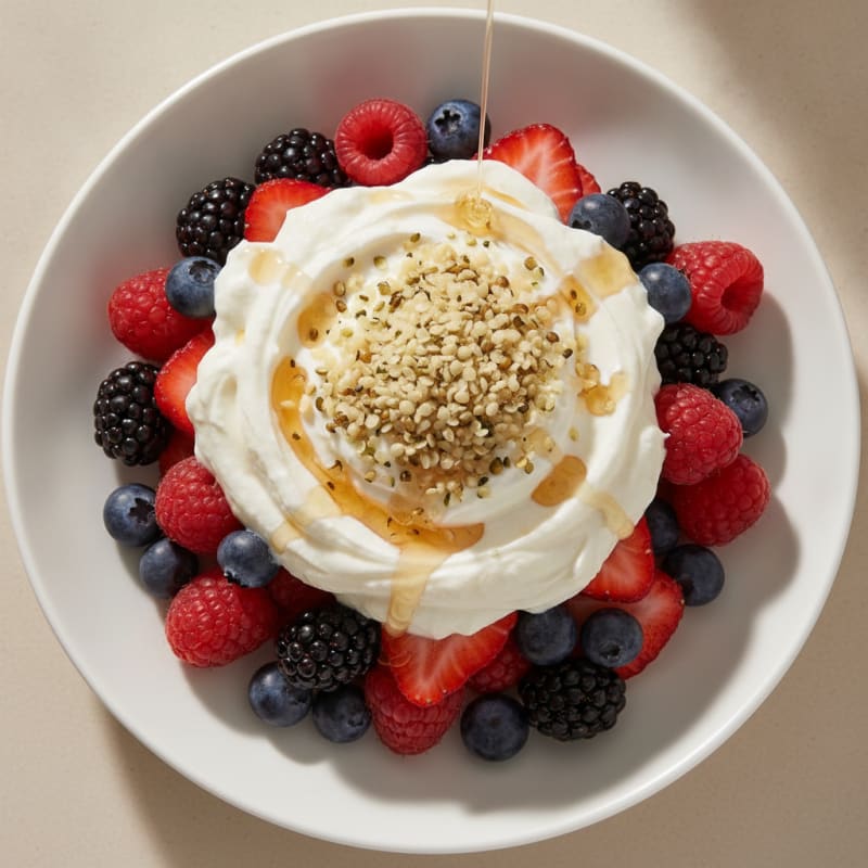 Greek Yogurt Protein Parfait with Mixed Berries