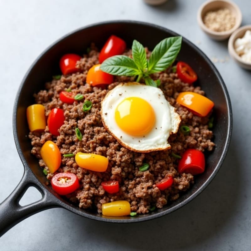 Savory Ground Beef and Bell Pepper Skillet