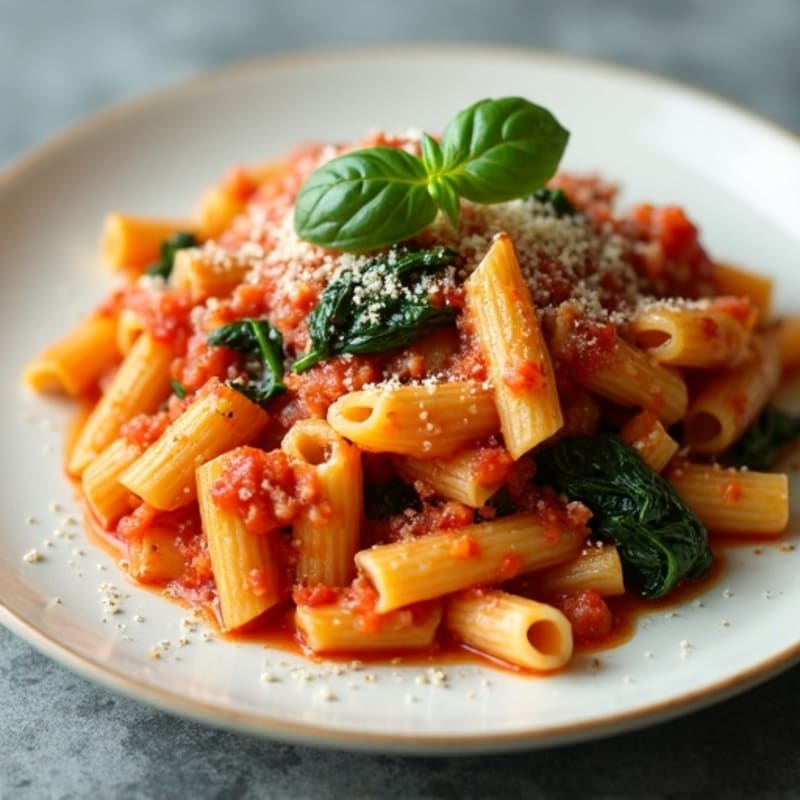 Hearty Baked Ziti with Lean Ground Turkey and Spinach