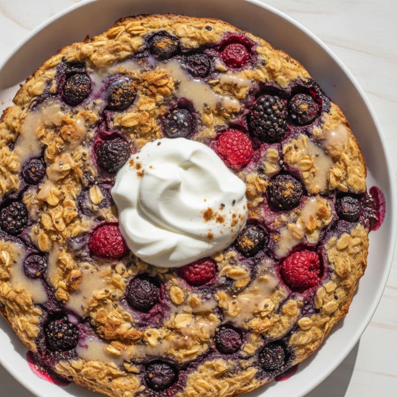 Baked Berry Protein Oats