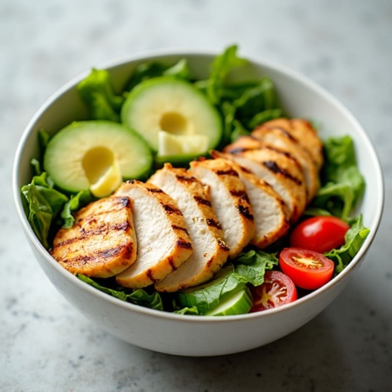 Crisp Avocado and Grilled Chicken Salad Bowl