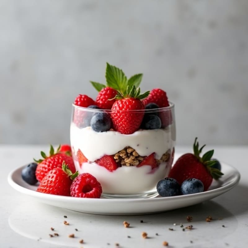 Silky Greek Yogurt Parfait with Fresh Berries and Chia Seeds