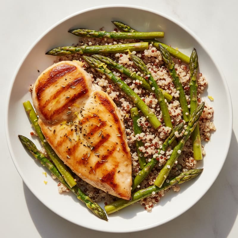 Pan-Seared Chicken with Roasted Asparagus