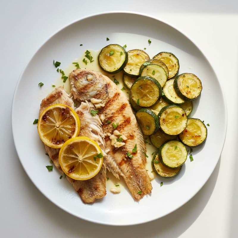 Grilled Tilapia with Roasted Zucchini