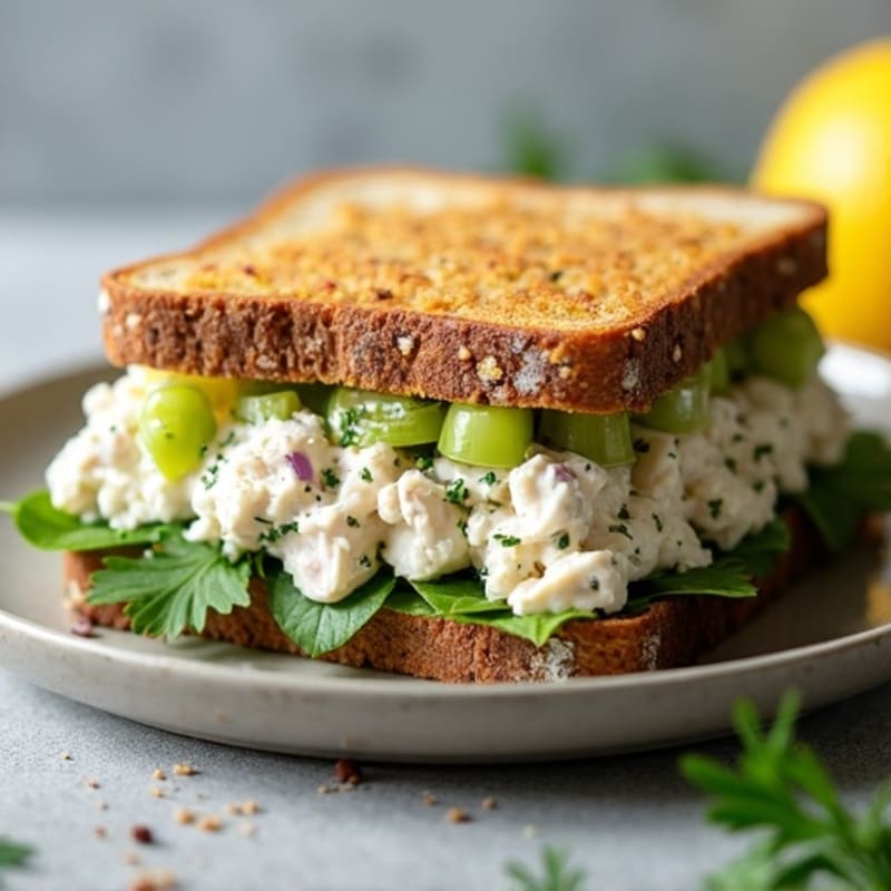 Herb-Crusted Greek Yogurt Chicken Salad Sandwich