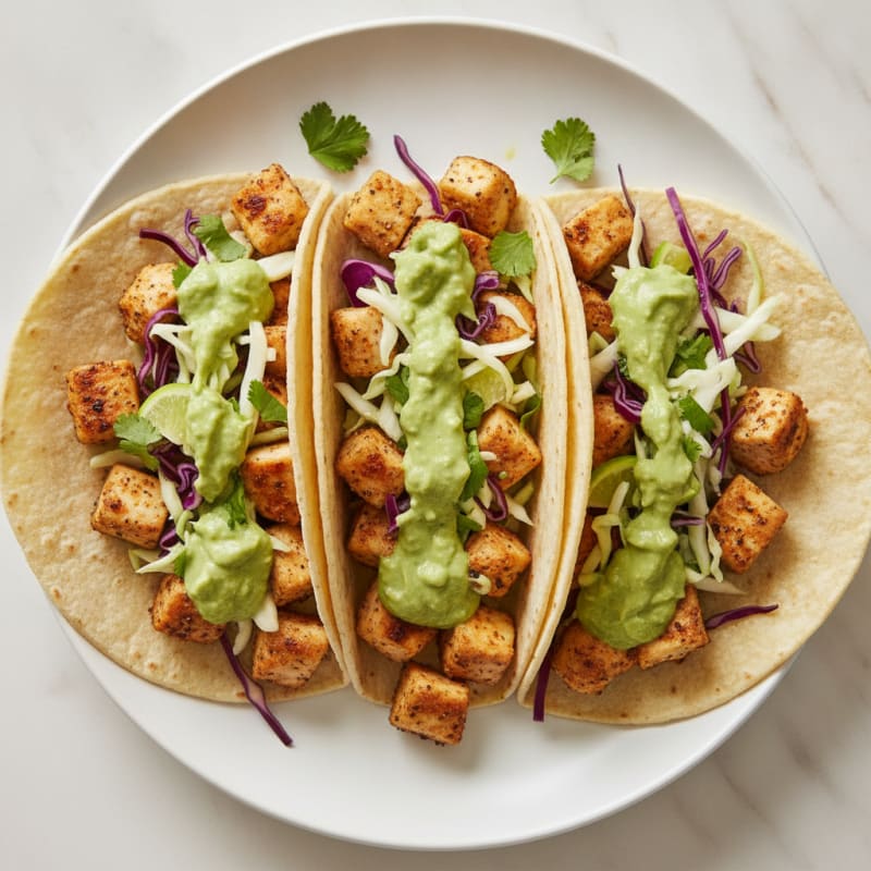 Chicken Tacos with Avocado Crema