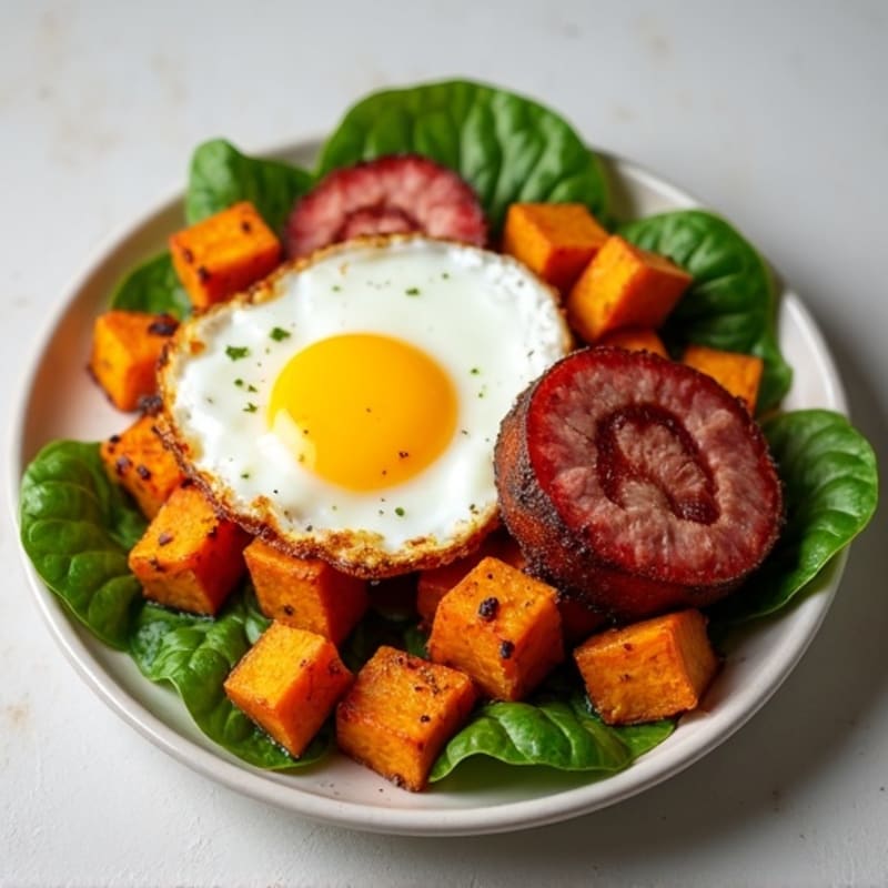Crispy Sweet Potato and Egg Hash