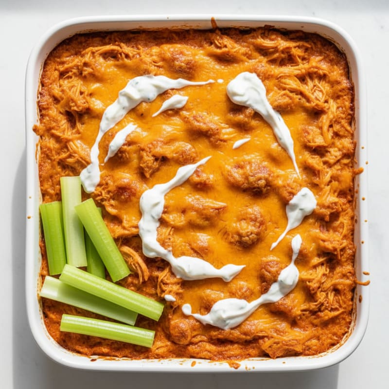 Baked Buffalo Chicken Dip with Ranch