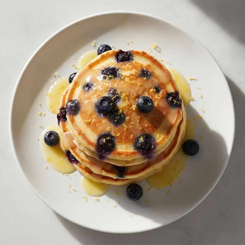Blueberry Ricotta Pancakes with Lemon Zest