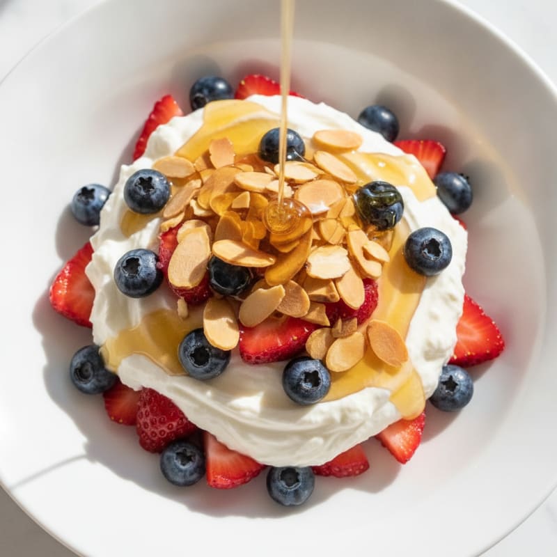 Greek Yogurt Parfait with Mixed Berries and Honey
