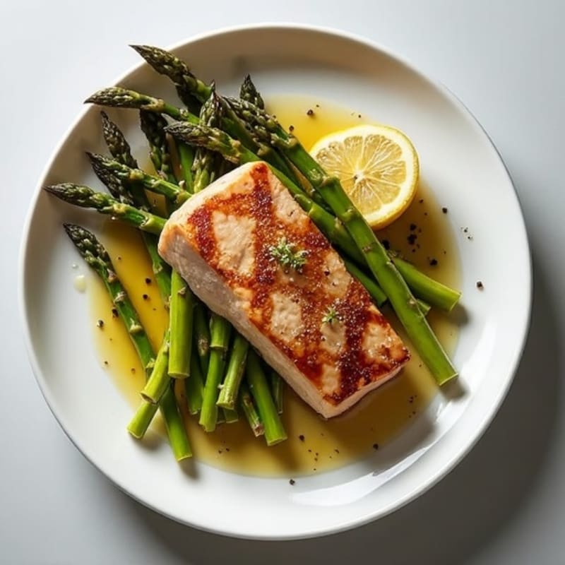 Seared Tuna Steak with Roasted Asparagus