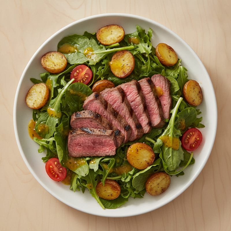 Grilled Steak Salad with Mixed Greens and Citrus Vinaigrette