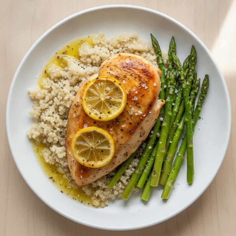 Lemon Herb Roasted Chicken with Asparagus