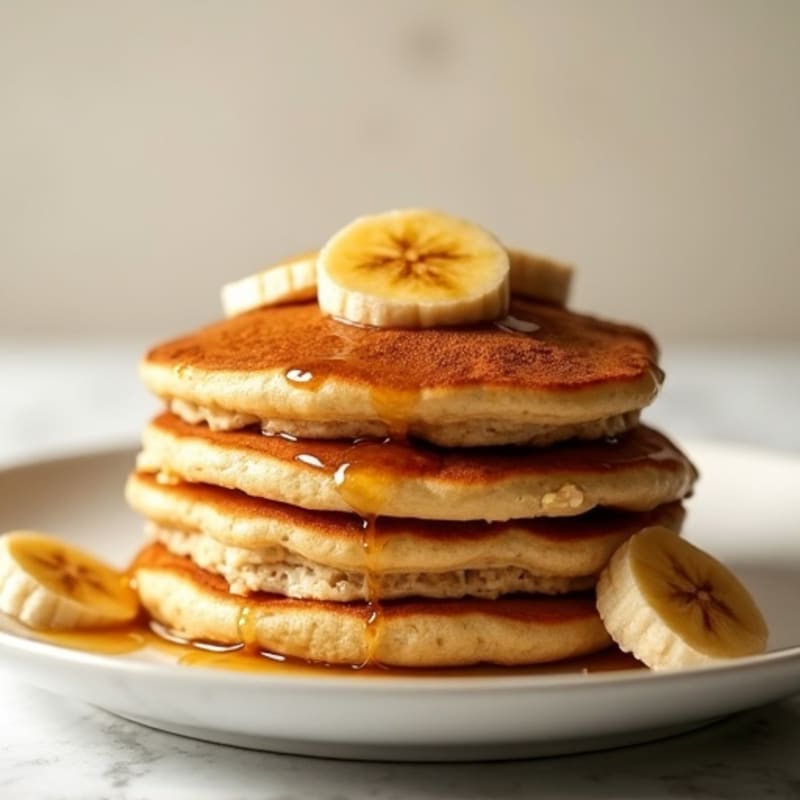 Protein-Packed Fluffy Banana Pancakes with Warm Cinnamon Bananas