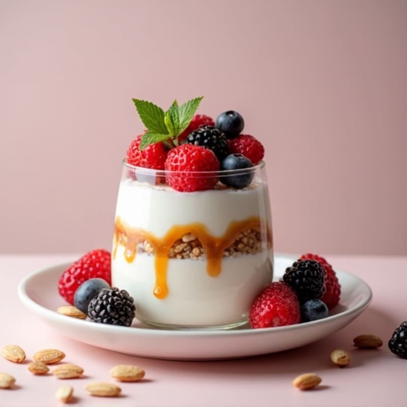 Greek Yogurt Protein Parfait with Mixed Berries