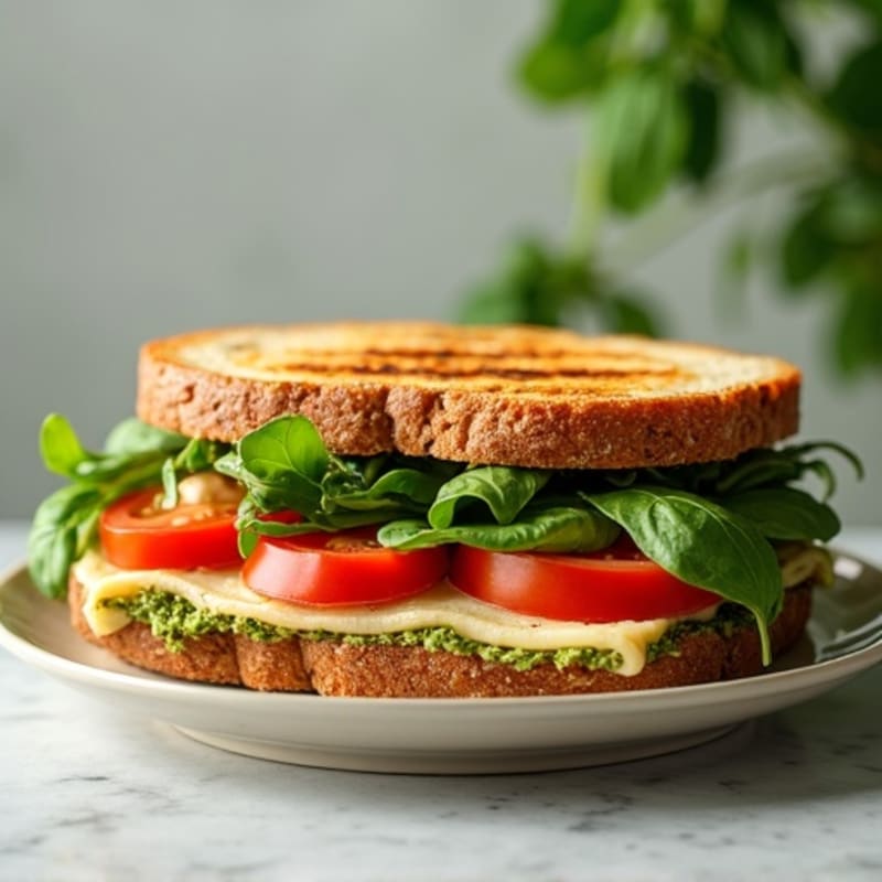 Crispy Grilled Turkey and Fresh Pesto Sandwich