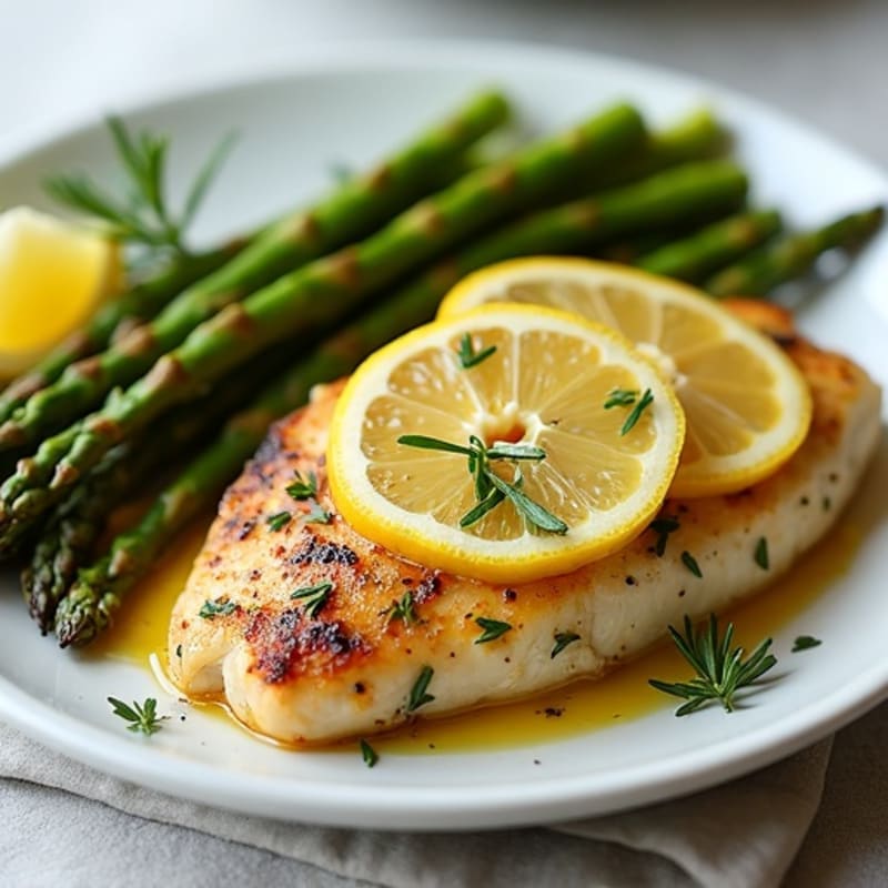 Sheet Pan Lemon Herb Roasted Chicken with Crispy Asparagus