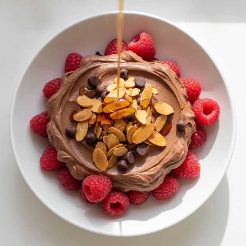 Chocolate Protein Yogurt Parfait with Almonds