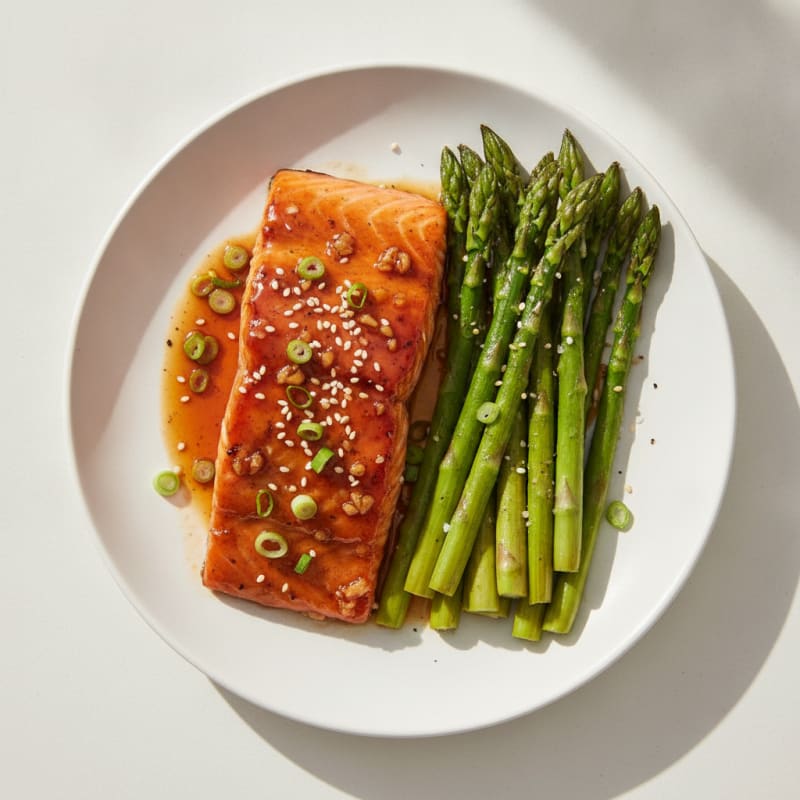 Teriyaki Glazed Salmon with Roasted Asparagus