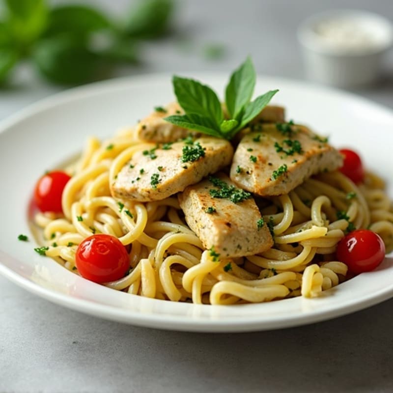 Creamy Pesto Chicken Pasta with Fresh Herbs