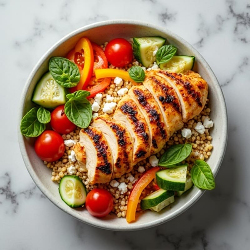 Grilled Chicken and Quinoa Power Bowl with Crunchy Vegetables