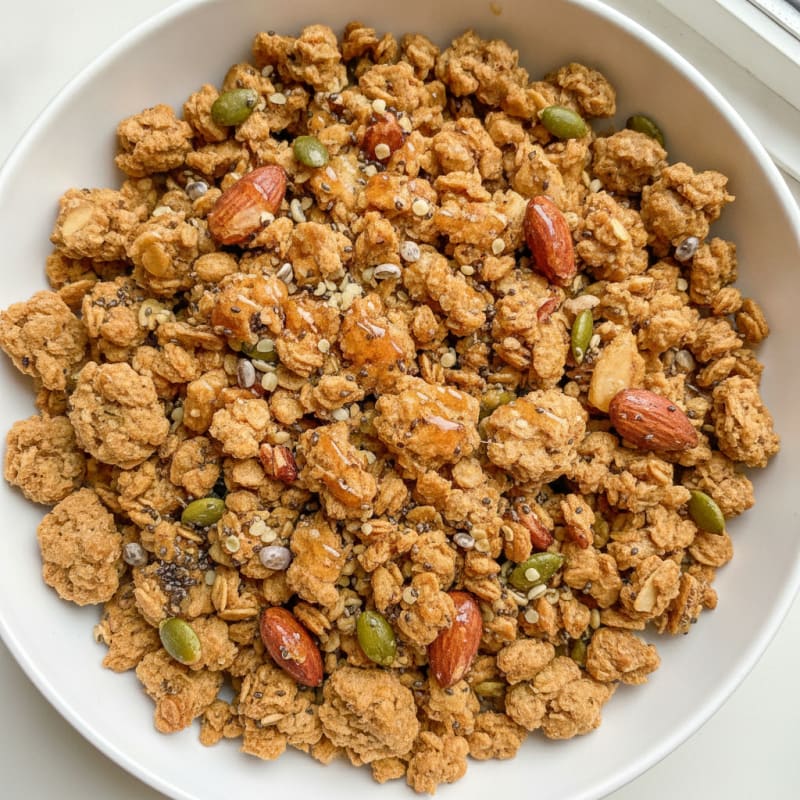 Almond Pecan Granola with Seeds