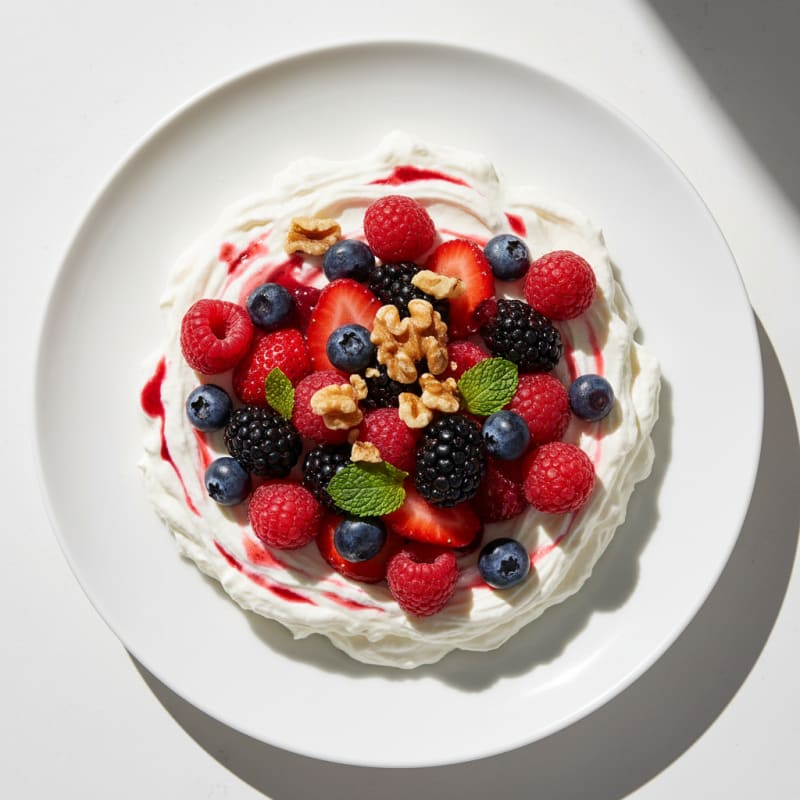 Creamy Greek Yogurt Protein Pudding with Mixed Berries