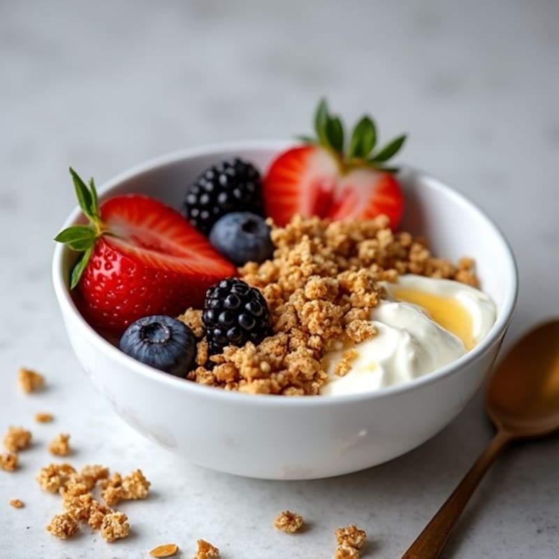 Creamy Greek Yogurt Bowl with Mixed Berries and Hemp Seeds