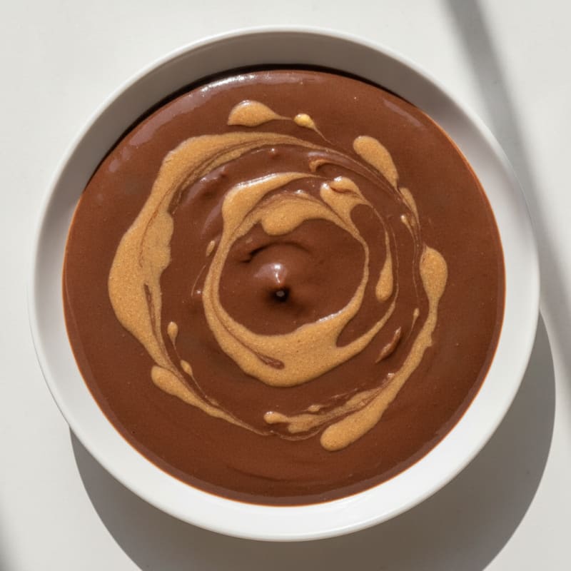 Silky Chocolate Protein Pudding with Almond Butter Swirl