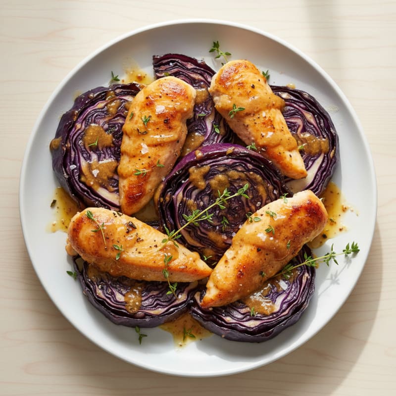 Roasted Purple Cabbage with Honey-Mustard Glaze