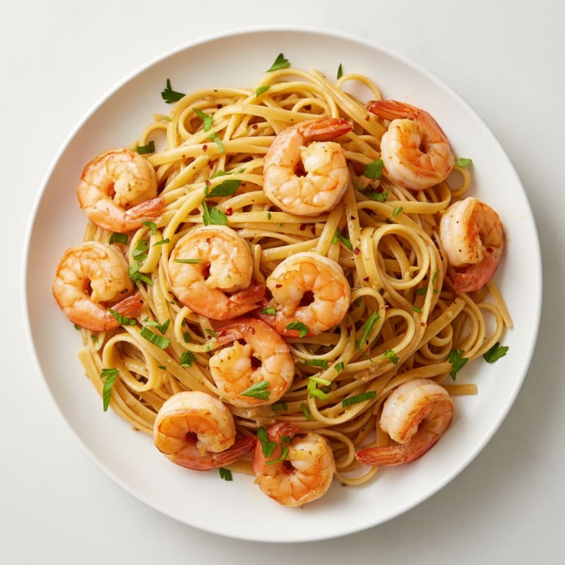 Garlic Butter Shrimp Scampi with Linguine