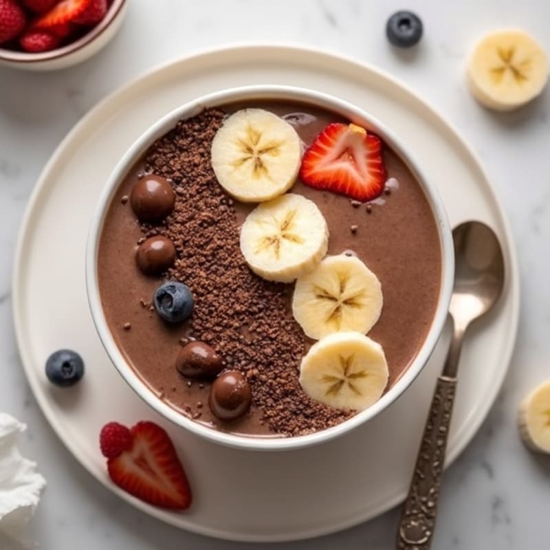 Creamy Chocolate Fudge Protein Smoothie Bowl