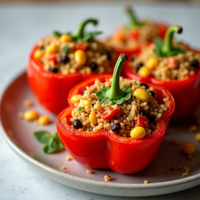 Roasted Zesty Quinoa Stuffed Peppers