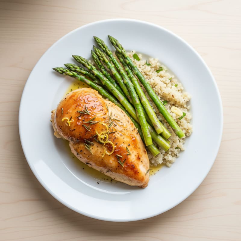 Lemon Herb Roasted Chicken with Asparagus