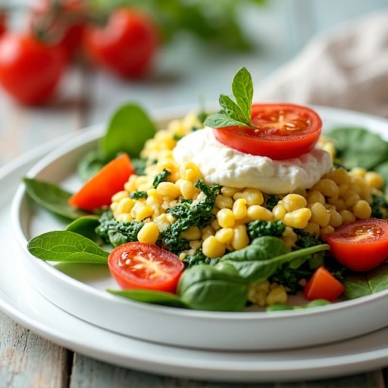 Egg White and Spinach Scramble with Cottage Cheese