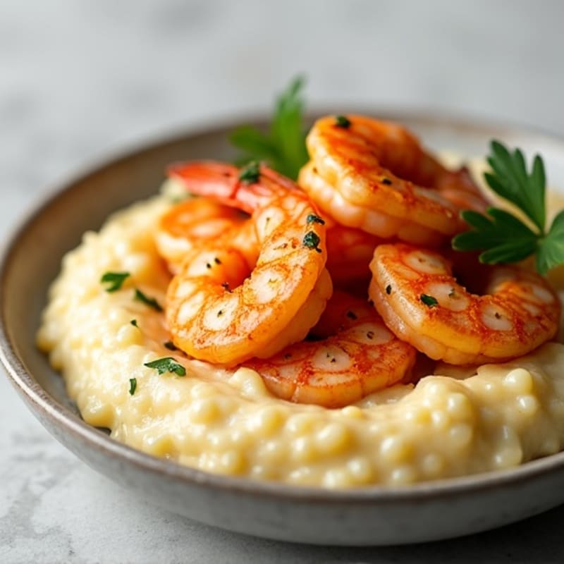 Healthy Cajun Shrimp with Creamy Grits