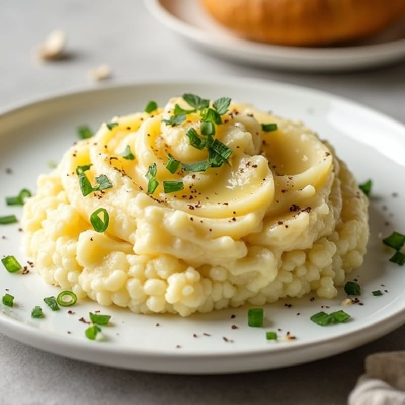 Cauliflower-Potato Mash with Roasted Garlic