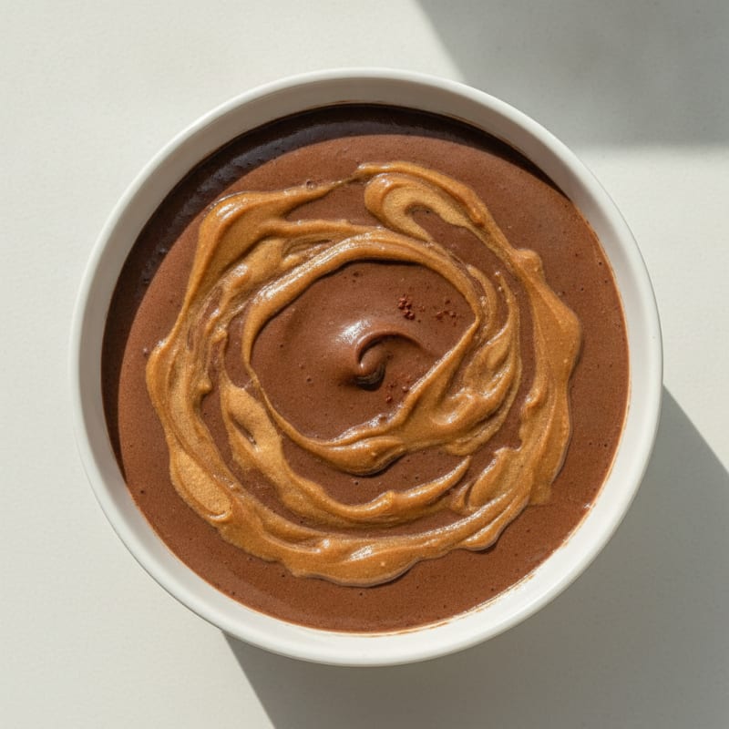 Silky Chocolate Protein Pudding with Peanut Butter Swirl