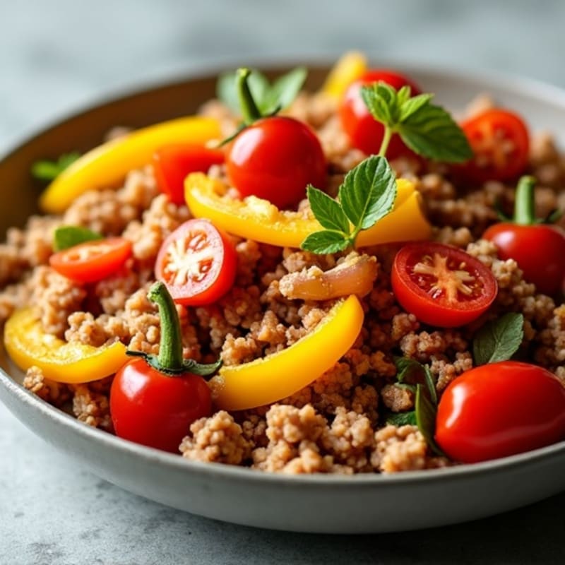 Lean Ground Turkey and Bell Pepper Skillet