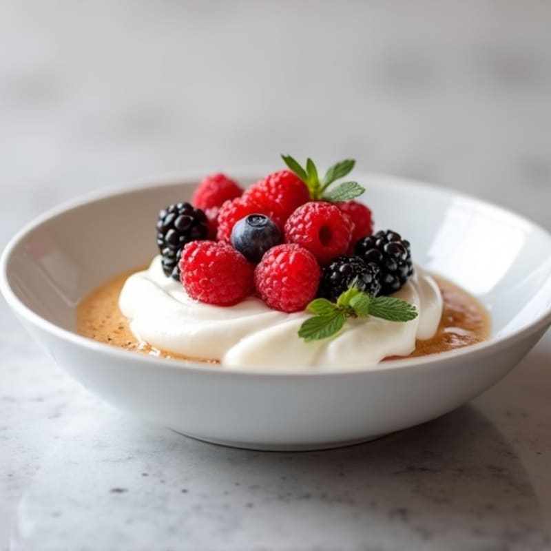 Silky Greek Yogurt with Protein Powder and Berries