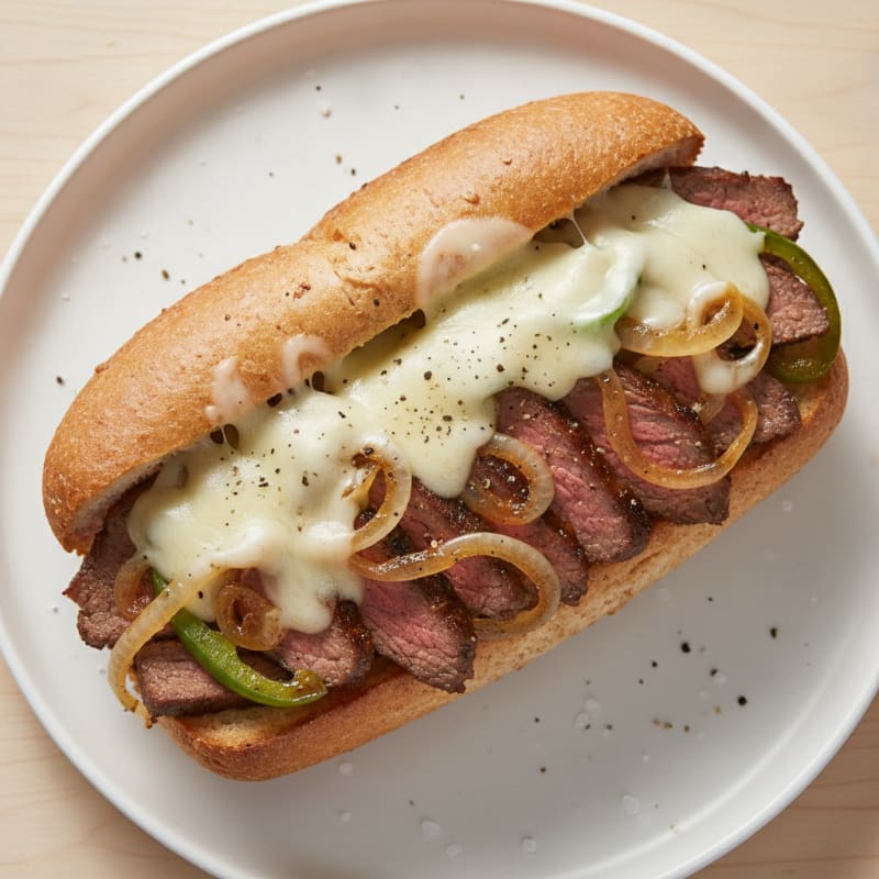 Philly Cheesesteak with Caramelized Onions