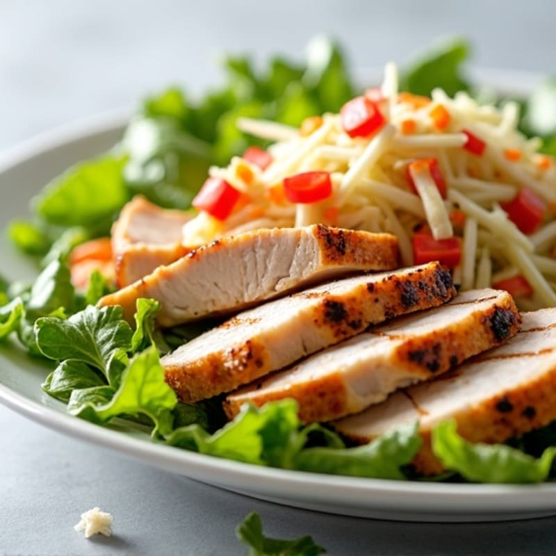 Grilled Chicken Breast with Crunchy Cabbage Slaw