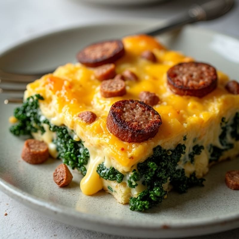 Savory Sausage and Kale Baked Strata