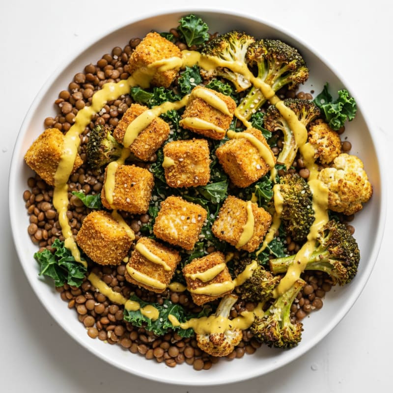 Roasted Vegetable Buddha Bowl with Tahini