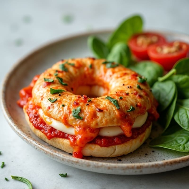 High-Protein Pizza Bagels with Turkey Pepperoni