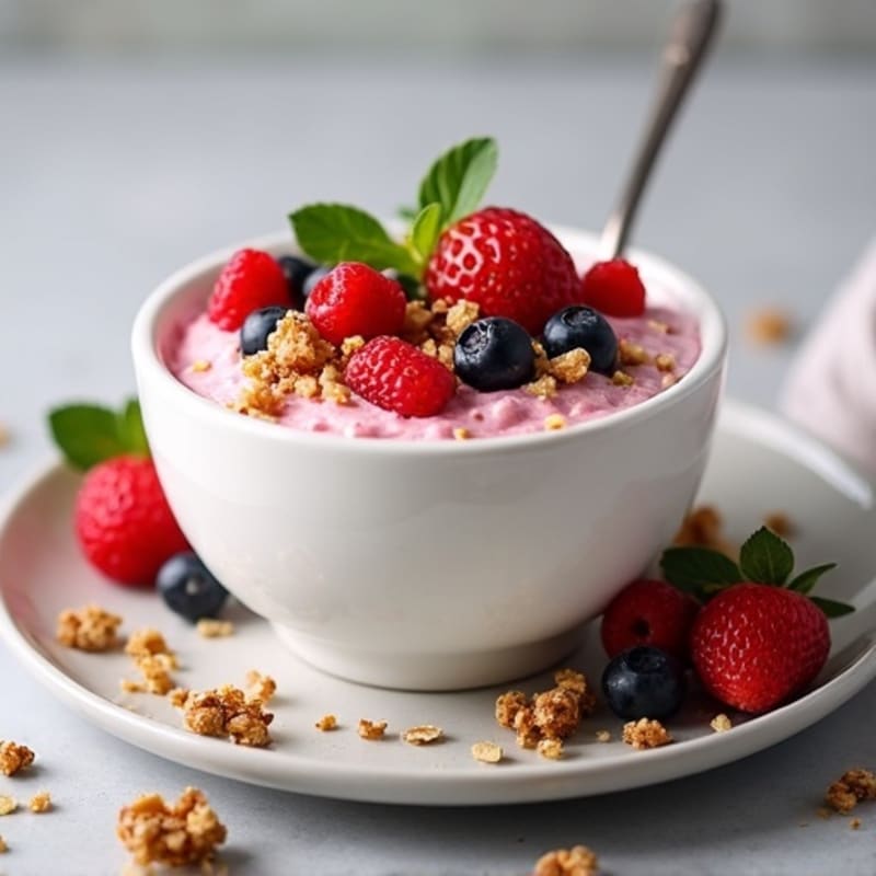Creamy Greek Yogurt Protein Pudding with Mixed Berries