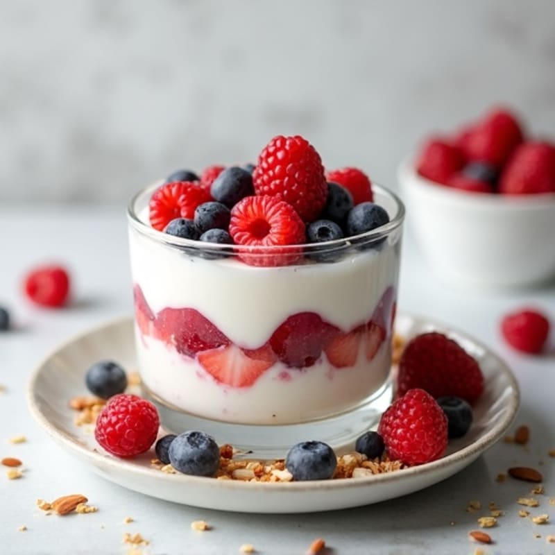 Greek Yogurt Protein Parfait with Mixed Berries