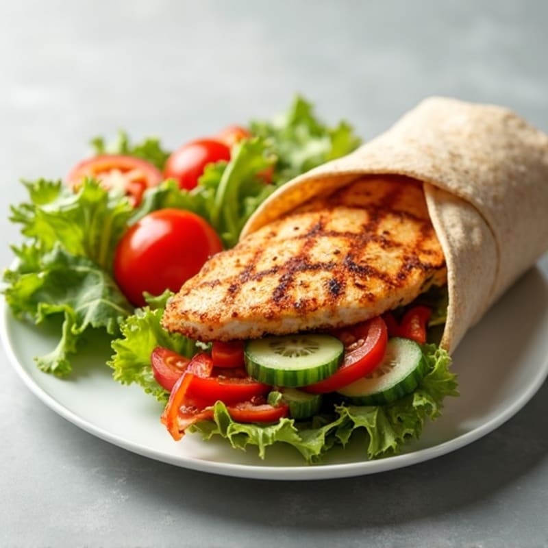 Crispy Grilled Chicken and Fresh Veggie Wrap
