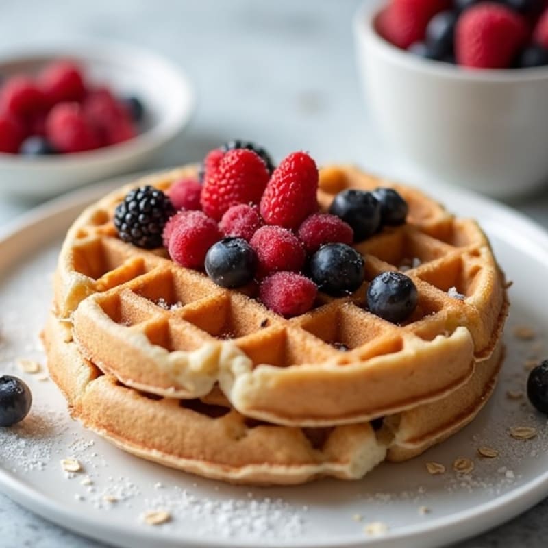 High-Protein Fluffy Berry Waffles